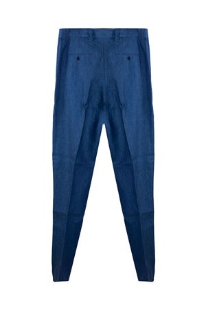 Blue linen trousers 120% LINO | 33AL2M29RL000G436700098